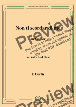 page one of De Curtis-Non ti scordar di me in f minor