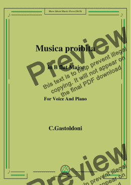 page one of Gastoldoni-Musica proibita in B flat Major