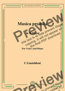 page one of Gastoldoni-Musica proibita in B Major