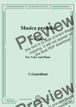 page one of Gastoldoni-Musica proibita in G Major