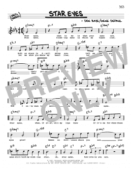 page one of Star Eyes (High Voice) (Real Book – Melody, Lyrics & Chords)