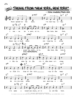 page one of Theme From "New York, New York" (High Voice) (Real Book – Melody, Lyrics & Chords)