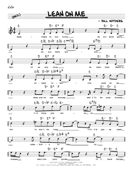 page one of Lean On Me (High Voice) (Real Book – Melody, Lyrics & Chords)