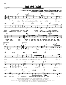 page one of On My Own (from Les Miserables) (High Voice) (Real Book – Melody, Lyrics & Chords)