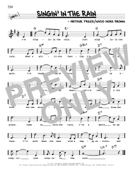 page one of Singin' In The Rain (High Voice) (Real Book – Melody, Lyrics & Chords)