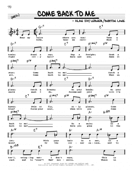 page one of Come Back To Me (High Voice) (Real Book – Melody, Lyrics & Chords)