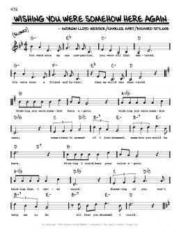 page one of Wishing You Were Somehow Here Again (High Voice) (Real Book – Melody, Lyrics & Chords)