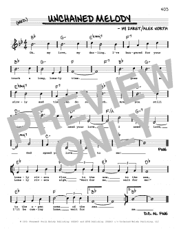 page one of Unchained Melody (High Voice) (Real Book – Melody, Lyrics & Chords)