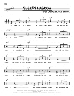 page one of Sleepy Lagoon (High Voice) (Real Book – Melody, Lyrics & Chords)