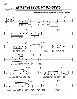 page one of Nobody Does It Better (High Voice) (Real Book – Melody, Lyrics & Chords)