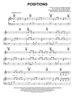 page one of Positions (Piano, Vocal & Guitar Chords (Right-Hand Melody))