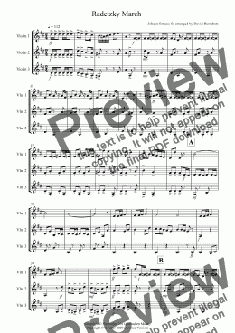 page one of Radetzky March for Violin Trio