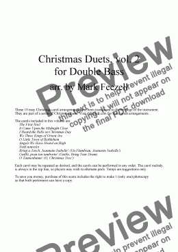 page one of Christmas Carols (Double Bass Duets), Vol. 2