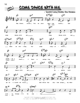 page one of Come Dance With Me (High Voice) (Real Book – Melody, Lyrics & Chords)