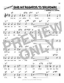 page one of Give My Regards To Broadway (High Voice) (Real Book – Melody, Lyrics & Chords)