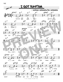 page one of I Got Rhythm (High Voice) (from An American In Paris) (Real Book – Melody, Lyrics & Chords)