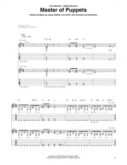 page one of Master Of Puppets (Guitar Tab)