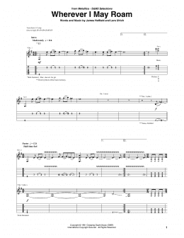 page one of Wherever I May Roam (Guitar Tab)