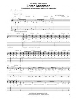 page one of Enter Sandman (Guitar Tab)