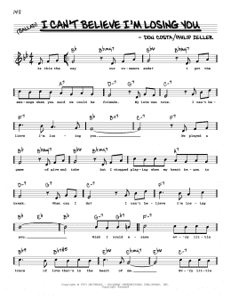 page one of I Can't Believe I'm Losing You (High Voice) (Real Book – Melody, Lyrics & Chords)