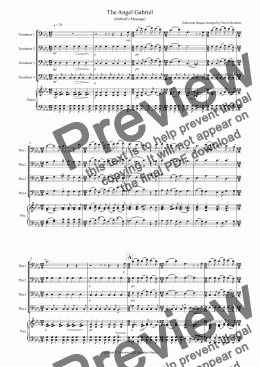 page one of The Angel Gabriel for Trombone Quartet