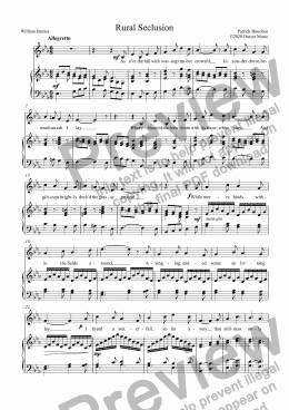 page one of Five Barnes songs for Mezzo-soprano and piano 2. Rural Seclusion