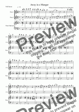 page one of Away in a Manger for Flute Duet