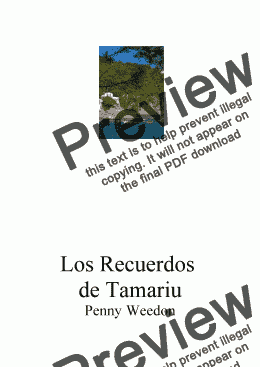 page one of Lor Recuerdos de Tamariu for guitar