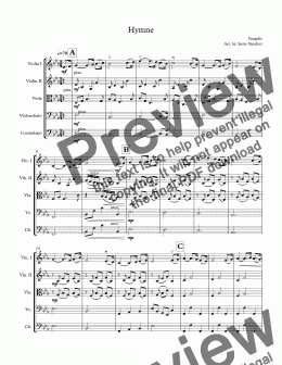 page one of Hymne by Vangelis - String Orchestra