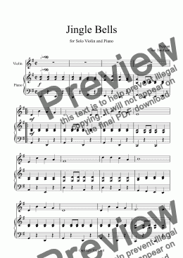 page one of Jingle Bells for Solo Violin and Piano