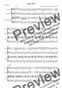 page one of Jingle Bells (easy version) for Bassoon Duet