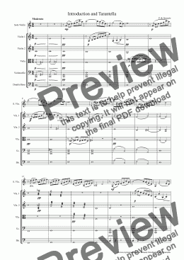 page one of Sarasate Introduction and Tarantella for Violin and String Orchestra