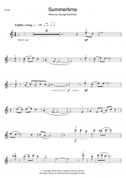 page one of Summertime (Violin Solo)