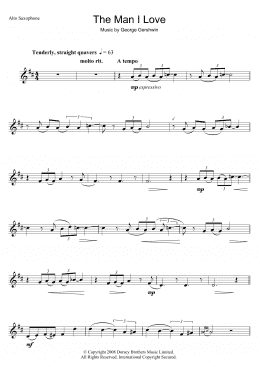 page one of The Man I Love (Alto Sax Solo)