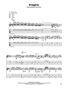 page one of Imagine (Guitar Tab)