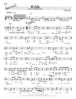 page one of Kiss (Real Book – Melody & Chords)