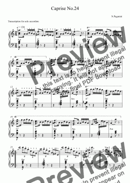 page one of Caprise No 24 N. Paganini