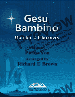 page one of Gesu Bambino - Clarinet Duo