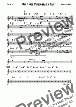 page one of Una Tarde Cualquiera En Paris - Harold Lopez-Nussa --- LEAD SHEET