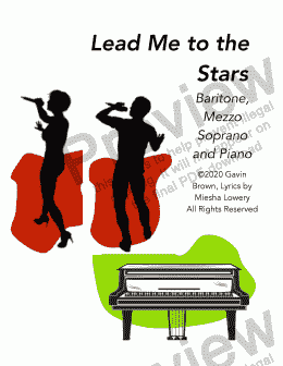 page one of Lead Me to the Stars for piano, Baritone, and Mezzo-Soprano