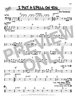 page one of I Put A Spell On You (Real Book – Melody & Chords)