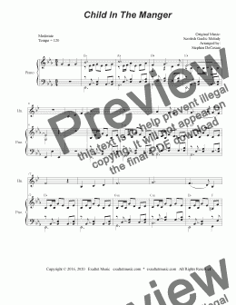 page one of Child In The Manger (French Horn solo and Piano)