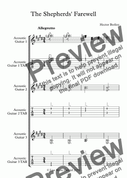 page one of The Shepherds' Farewell - Guitar Trio with TAB