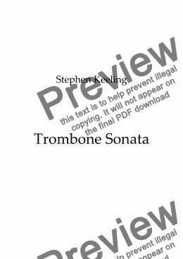 page one of TROMBONE SONATA