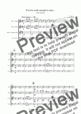 page one of If we're weak enough to tarry (2 Flutes and Clarinet in B-flat/Bassoon)