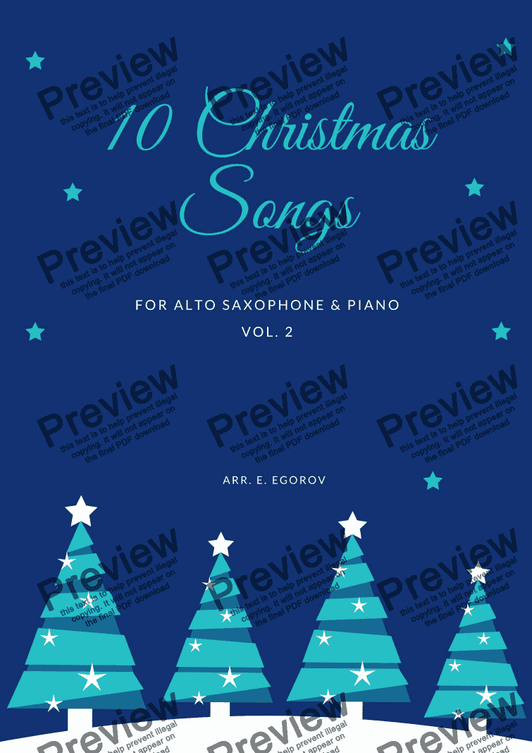 10 Christmas Songs For Alto Saxophone &amp; Piano Vol. 2 - Sheet Music PDF