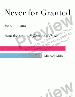 page one of Never for Granted