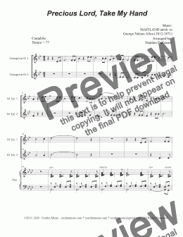 page one of Precious Lord, Take My Hand (Duet for Bb-Trumpet)