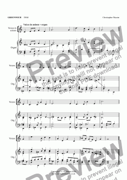 page one of Greenwich (original DSM hymn-tune)