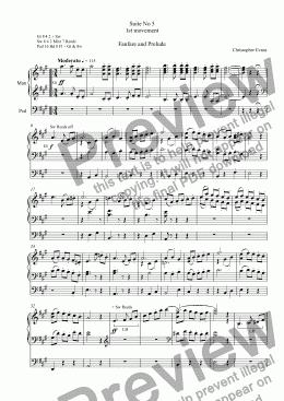 page one of Suite No 5 for Organ